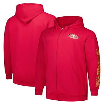 Men's Fanatics Scarlet San Francisco 49ers Big & Tall Sleeve Hit Full-Zip Hoodie