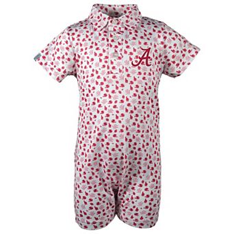 Infant Garb White Alabama Crimson Tide Earnest Polo Romper