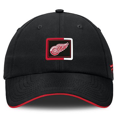 Men's Fanatics Black/Red Detroit Red Wings Authentic Pro Ripstop Adjustable Hat
