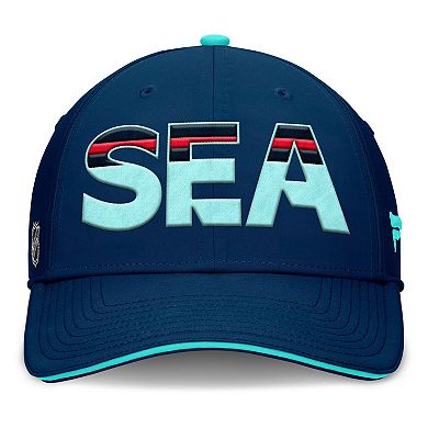 Men's Fanatics Deep Sea Blue/Light Blue Seattle Kraken Authentic Pro Rink Team Code Flex Hat