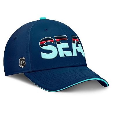 Men's Fanatics Deep Sea Blue/Light Blue Seattle Kraken Authentic Pro Rink Team Code Flex Hat