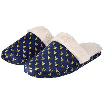 Women's ZooZatz Navy West Virginia Mountaineers Faux Fur Slippers