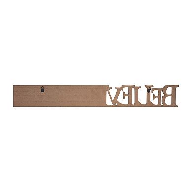 Parisloft Believe in the Miracle of Christmas Wood Wall Plaque