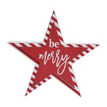 Parisloft Be Merry Star-shaped Christmas Wood Tabletop Photo Holder