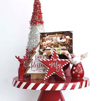 Parisloft Be Merry Star-shaped Christmas Wood Tabletop Photo Holder