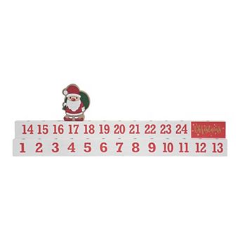 Parisloft Christmas Countdown Wood Tabletop Sign with Santa
