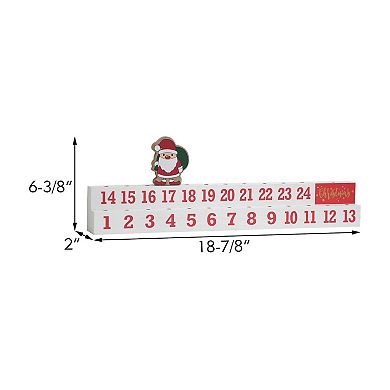 Parisloft Christmas Countdown Wood Tabletop Sign with Santa