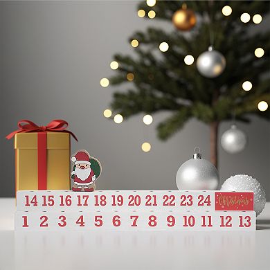 Parisloft Christmas Countdown Wood Tabletop Sign with Santa