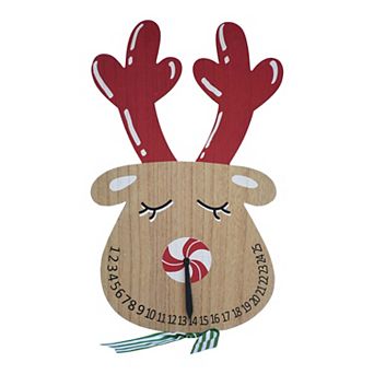 Parisloft Reindeer Shaped Wood Wall Christmas Countdown Calendar