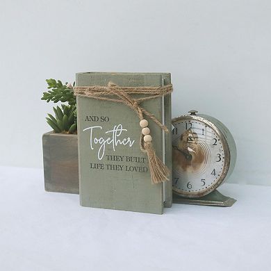 Parisloft Decorative Wood Book - And So Together They Built A Life They Loved