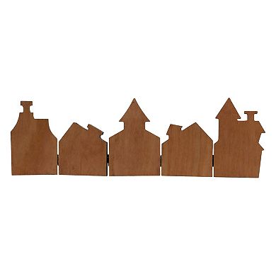 Parisloft 20.5"L Happy Halloween Haunted House Wood Foldable Tabletop Decor