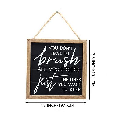 Parisloft Brush Your Teeth Funny Bathroom Wall Hanging Sign Decor