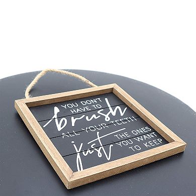 Parisloft Brush Your Teeth Funny Bathroom Wall Hanging Sign Decor