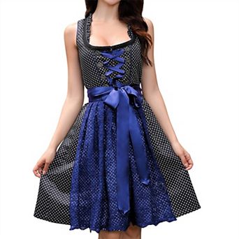 Womens Oktoberfest Dirndl Dress Authentic Dirndl Brocade 2 pc German Trachten Dresses And Apron