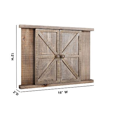 Parisloft 2 Openings Barn Door Wood Wall Picture Frame for 5x7 Photo, Rustic Brown