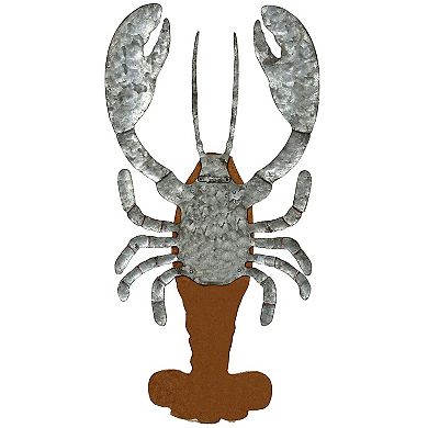 Parisloft 3D Wood and Galvanized Ocean Theme Lobster Wall Hanging Decor
