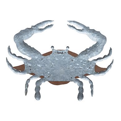 Parisloft 3D Wood and Galvanized Ocean Theme Crab Wall Hanging Decor