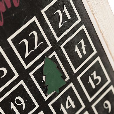 Parisloft Farmhouse Free-standing Christmas Advent Calendar, Brown Frame