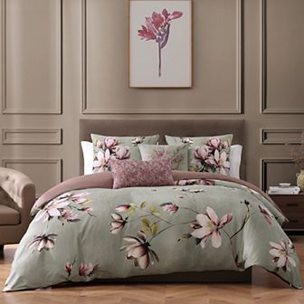Bebejan Purple Lilies 5 pc Reversible Comforter Set