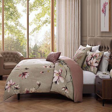 Bebejan Purple Lilies 5 Piece Reversible Comforter Set