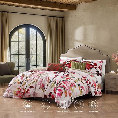 Bebejan Leaves on Linen 5 Piece Reversible Comforter Set