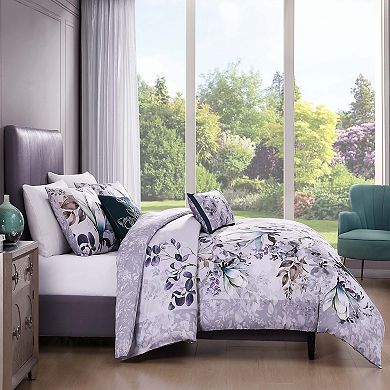 Bebejan Jewel Toned Florals 5 Piece Reversible Comforter Set