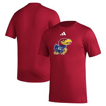 Men's adidas Red Kansas Jayhawks Primary Locker Logo Pre-Game AEROREADY T-Shirt