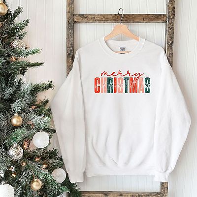 Distressed Merry Christmas Sweatshirt