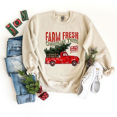 Farm Fresh Christmas Trees Truck Sweatshirt