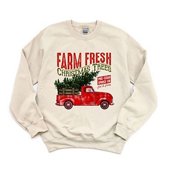 Farm Fresh Christmas Trees Truck Sweatshirt