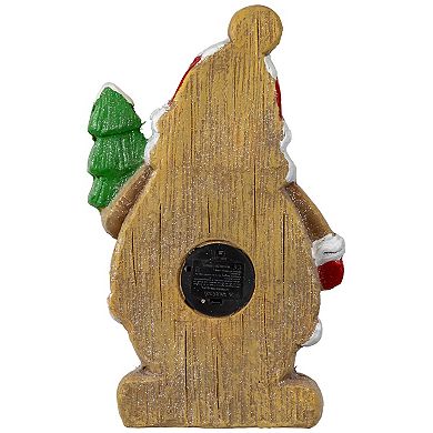 Northlight 16" Pre-Lit Gingerbread Santa with Frosted Tree Christmas Table Decor