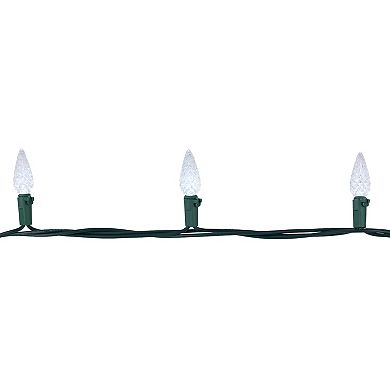 Northlight 200-Count Pure White LED Faceted C6 Christmas Lights