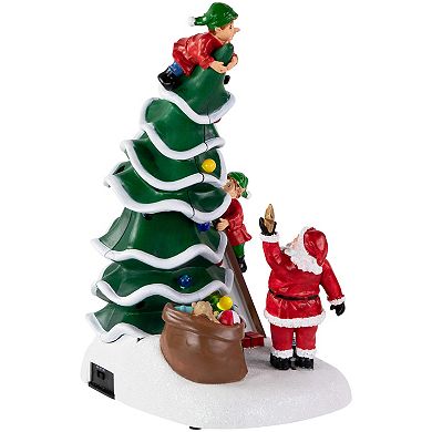 Northlight 12" LED Pre-Lit Animated & Musical Santa's Helpers Christmas Figurine