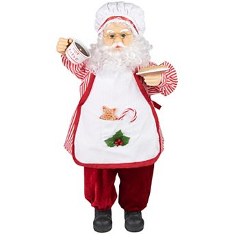 Northlight 24" Animated & Musical Chef Santa Claus With Hot Cocoa & Cookie Christmas Figure