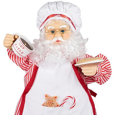 Northlight 24" Animated & Musical Chef Santa Claus With Hot Cocoa & Cookie Christmas Figure