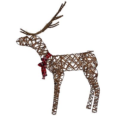 Northlight 47" LED Pre-Lit Standing Rattan Reindeer Outdoor Christmas Decoration
