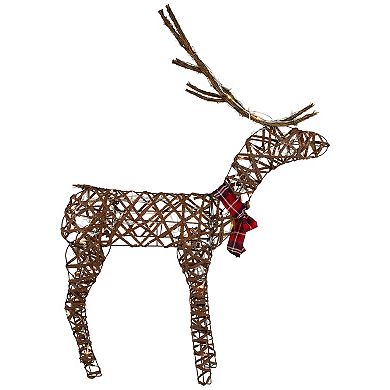 Northlight 47" LED Pre-Lit Standing Rattan Reindeer Outdoor Christmas Decoration
