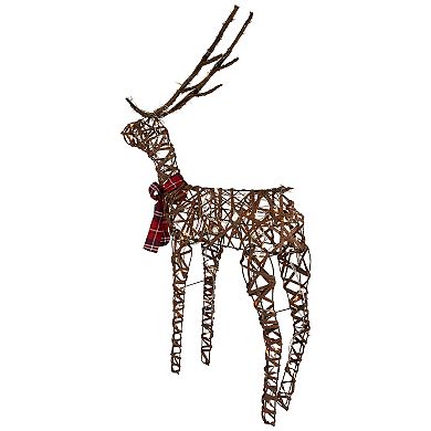 Northlight 47" LED Pre-Lit Standing Rattan Reindeer Outdoor Christmas Decoration