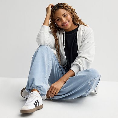 Juniors' Vanilla Star Cozy Knit Cargo Jeans