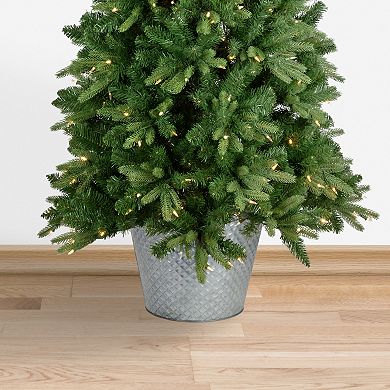 Northlight 14" Silver Bucket Christmas Tree Collar