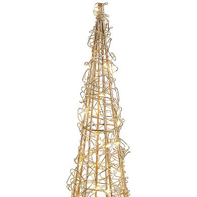 Northlight LED Twinkle Lighted Copper Mesh Cone Trees Outdoor Christmas Decoration 3-piece Set