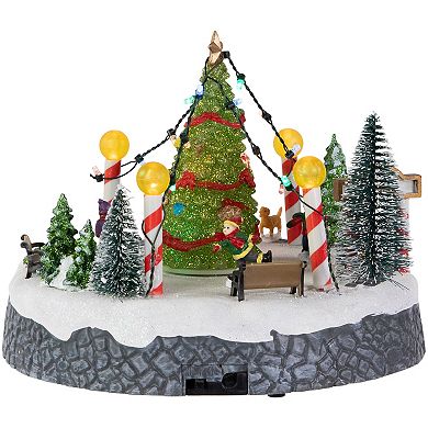 Northlight Animated and Musical Ice Skaters Christmas Scene Village Display