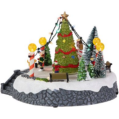 Northlight Animated and Musical Ice Skaters Christmas Scene Village Display