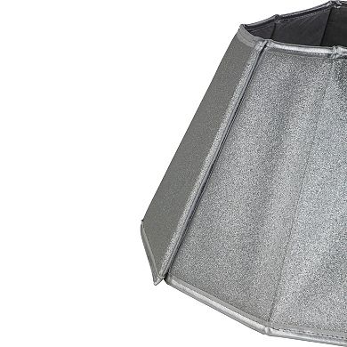 Northlight 27" Shiny Silver Fabric Hexagonal Christmas Tree Collar