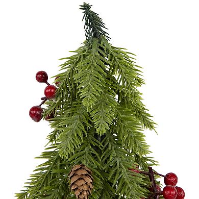 Northlight Mini Downswept Pine Artificial Christmas Trees with Pine Cones 3-piece Set