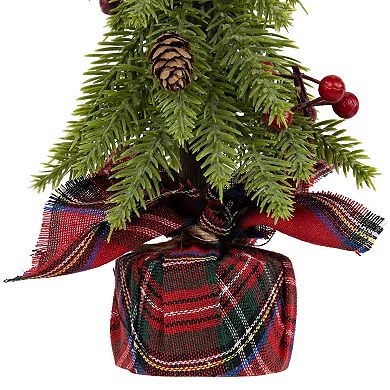 Northlight Mini Downswept Pine Artificial Christmas Trees with Pine Cones 3-piece Set