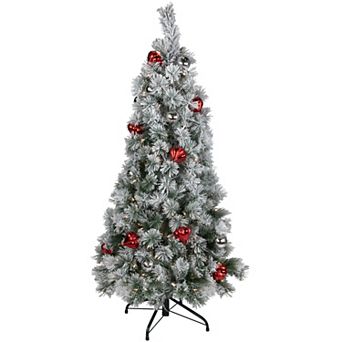 Northlight 54 in Pre-Lit Snowy Bristle Pine Artificial Christmas Tree