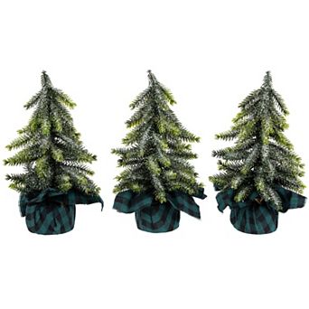 Northlight Mini Iced Downswept Pine Artificial Christmas Trees 3 pc Set