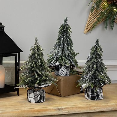 Northlight Mini Silvery Pine Downswept Artificial Christmas Trees 3-piece Set