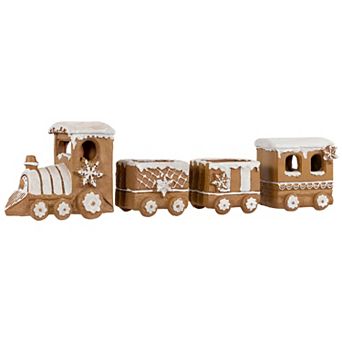 Northlight Frosted Gingerbread Train Christmas Decoration 4 pc Set